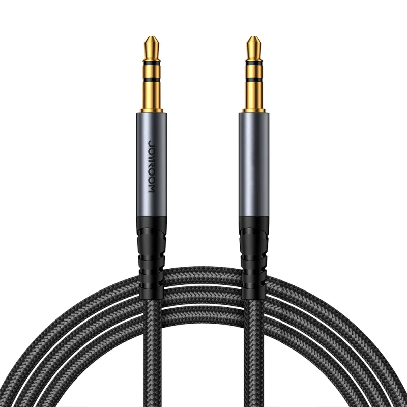 Stereofónny audio kábel Joyroom AUX 3,5 mm mini jack 1,2 m čierny (SY-A08)