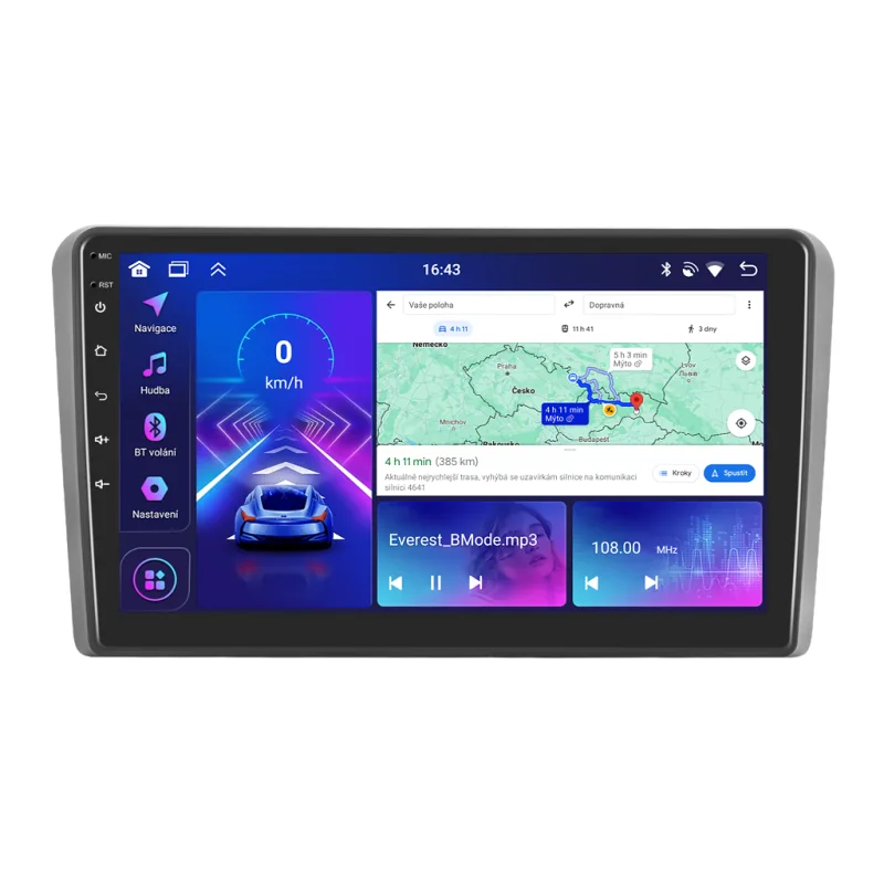 Bmode 2DIN autorádio BEX15 Android, Audi A3 / S3 BEX-UN06M/A7618