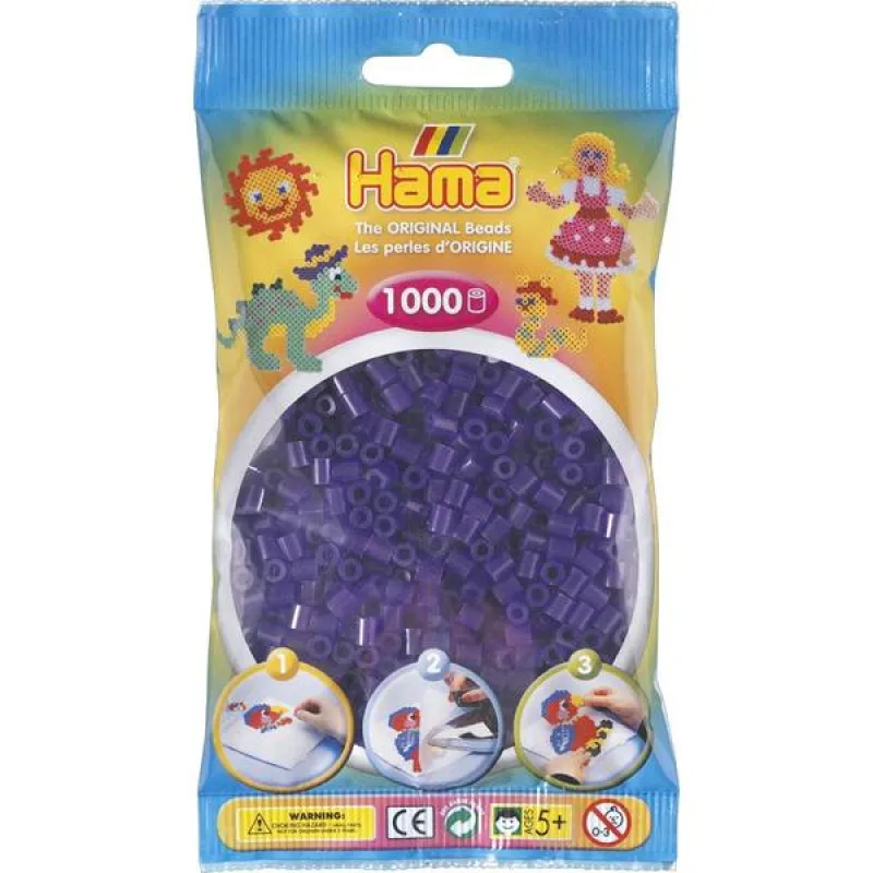 HAMA Priehľadné fialové korálky - 1000 ks MIDI