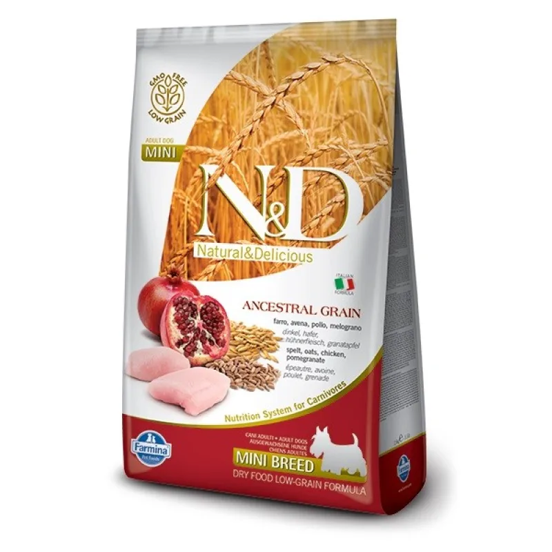 Farmina N&D dog AG adult mini, chicken, spelt, oats & pomegranate 2,5 kg