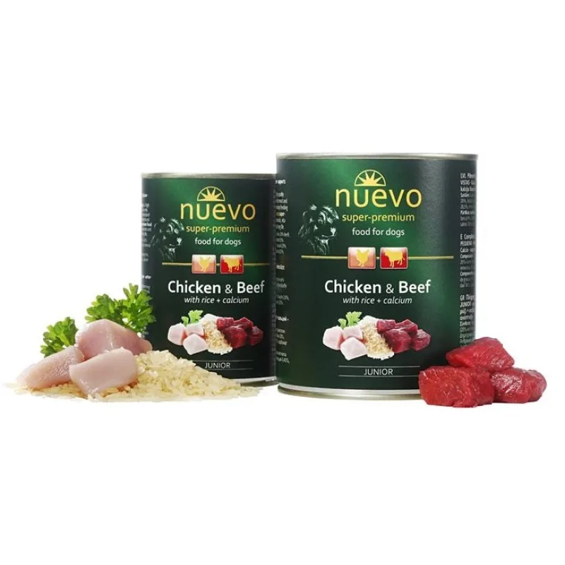 NUEVO dog Junior Chicken & Beef 6x 800 g