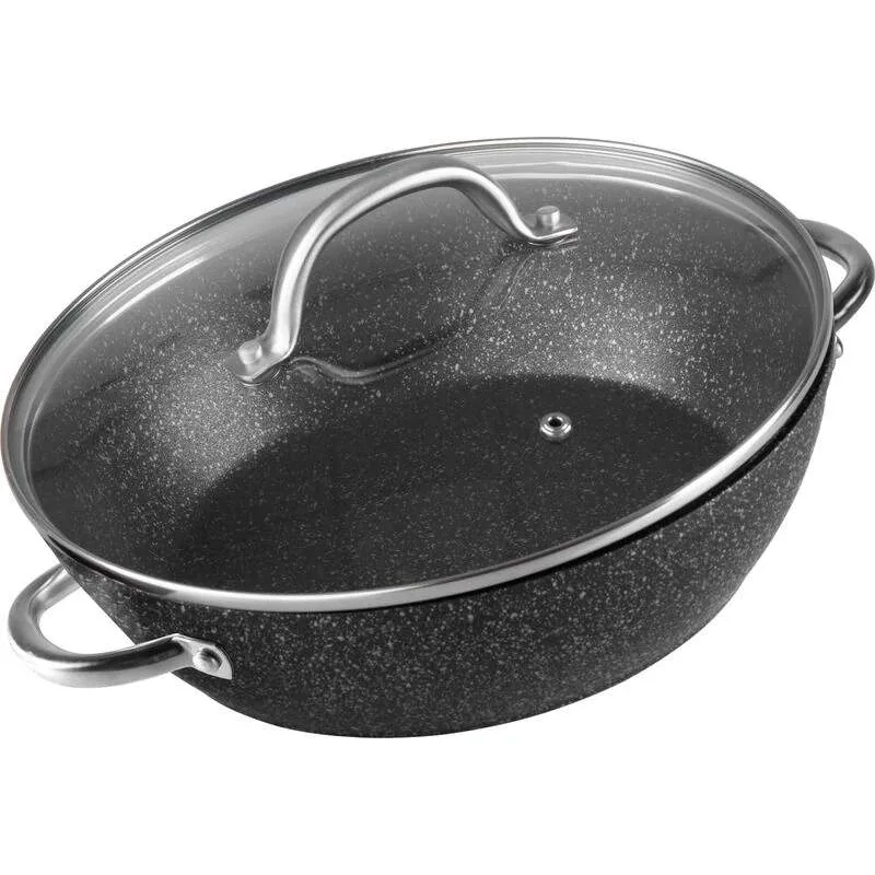 Hrniec- pekáč MagicHome, 26cm, 2,8 lit., s pokrievkou, Black Marble Line