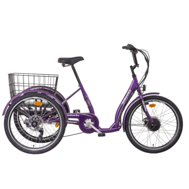 LIBERTY COMFY e-trojkolka 24" 6spd Disk, fialová, 36V 14Ah, LCD Displej Základní