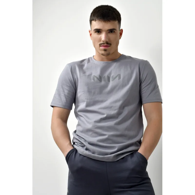 Pánske bavlnené tričko NIIN Strong Grey - sivá, L