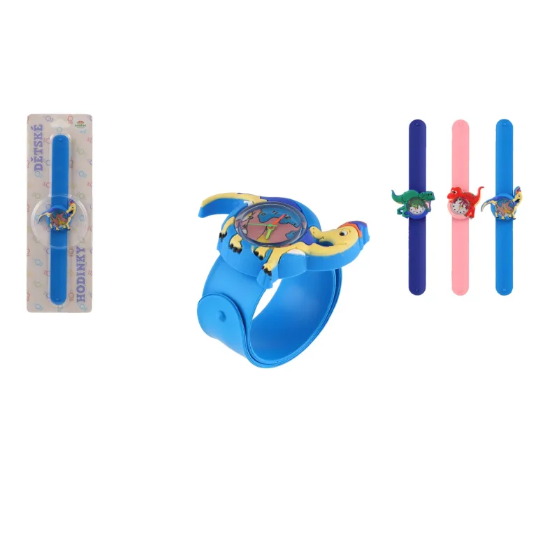 Teddies Hodinky detské samonavíjacie dinosaurus silikón 22cm 3 druhy