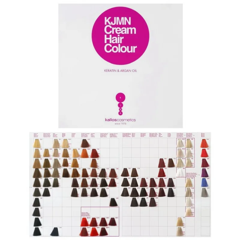 KALLOS KJMN Vzorkovník farieb na vlasy Kallos Cream Hair Colour - v tvrdých doskách