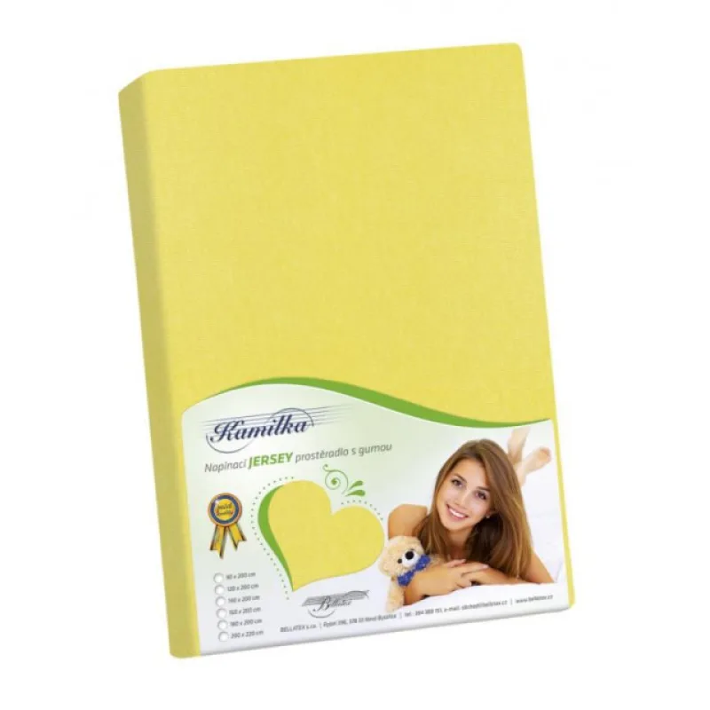 Bellatex Prostěradlo jersey - žlutá - 180x200 cm