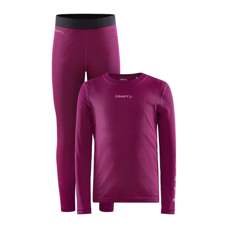 Dětské termoprádlo Craft CORE Warm Baselayer Junior - růžová barva 2022/23