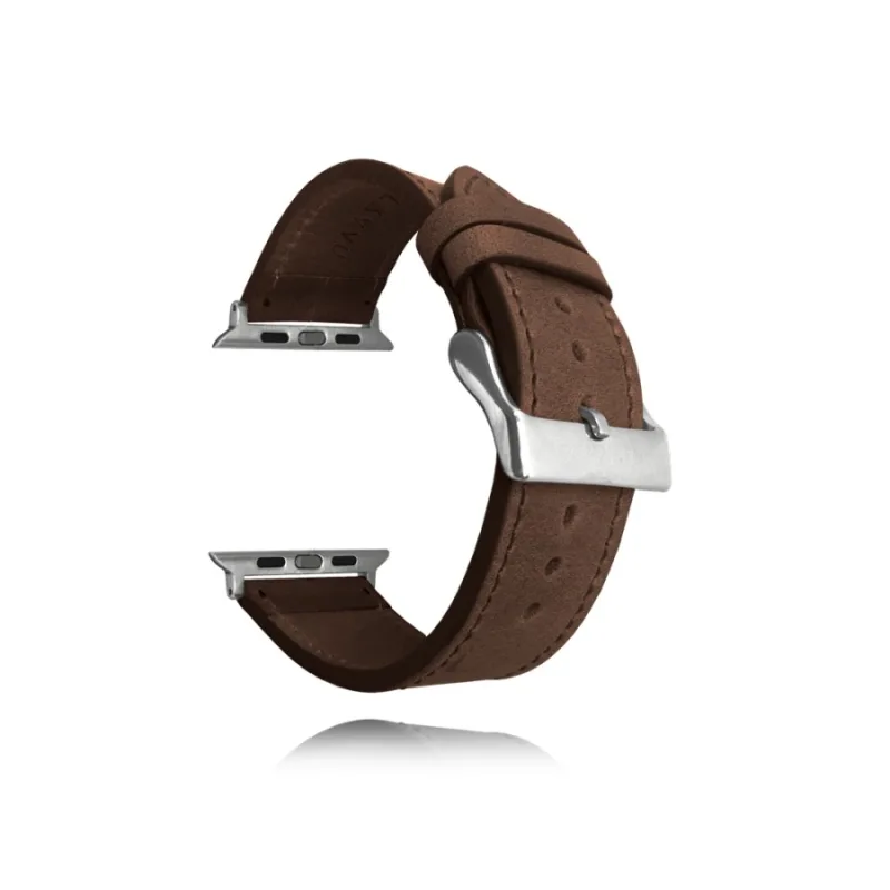 Tmavo hnedý kožený remienok na hodinky Top Grain pre APPLE WATCH 38-40 mm LAVVU LSXACS1