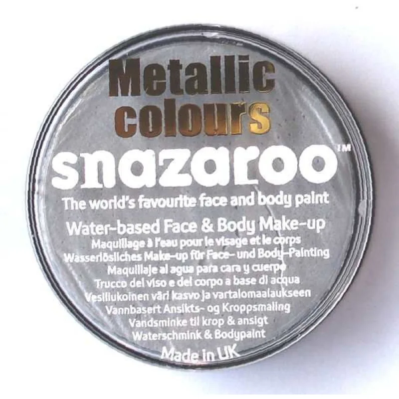 Snazaroo metalická barva na obličej 18 ml. - Stříbrná