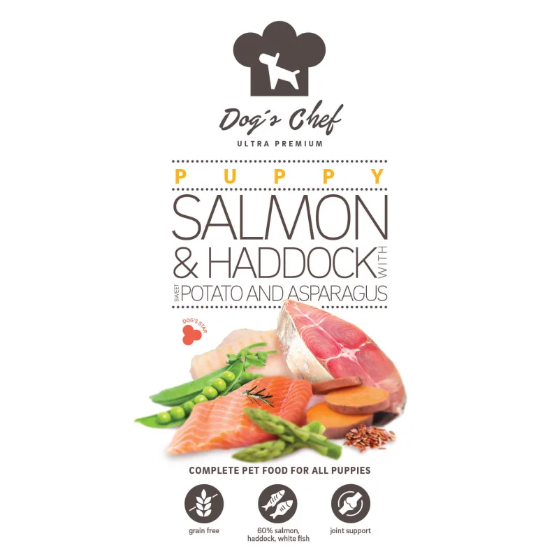 Dog's Chef Dog’s Chef SALMON & HADDOCK WITH SWEET POTATO AND ASPARAGUS Puppy 12 kg