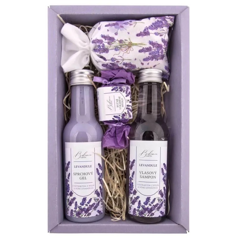 Sada levandule premium – gel 200ml, šampon 200ml, mýdlo 30g a sůl 150g