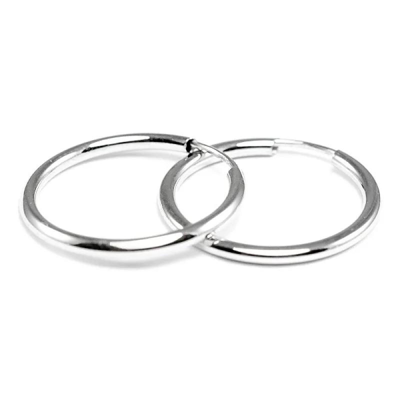 BR N0120S - Zlaté náušnice krúžky z bieleho zlata 18 mm 0.56 g