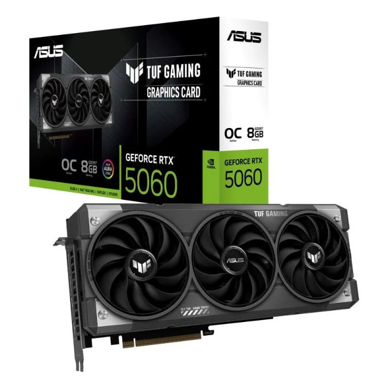 ASUS VGA NVIDIA GeForce RTX 5060 TUF GAMING OC 8GB, 8GB GDDR7, 3xDP, …
