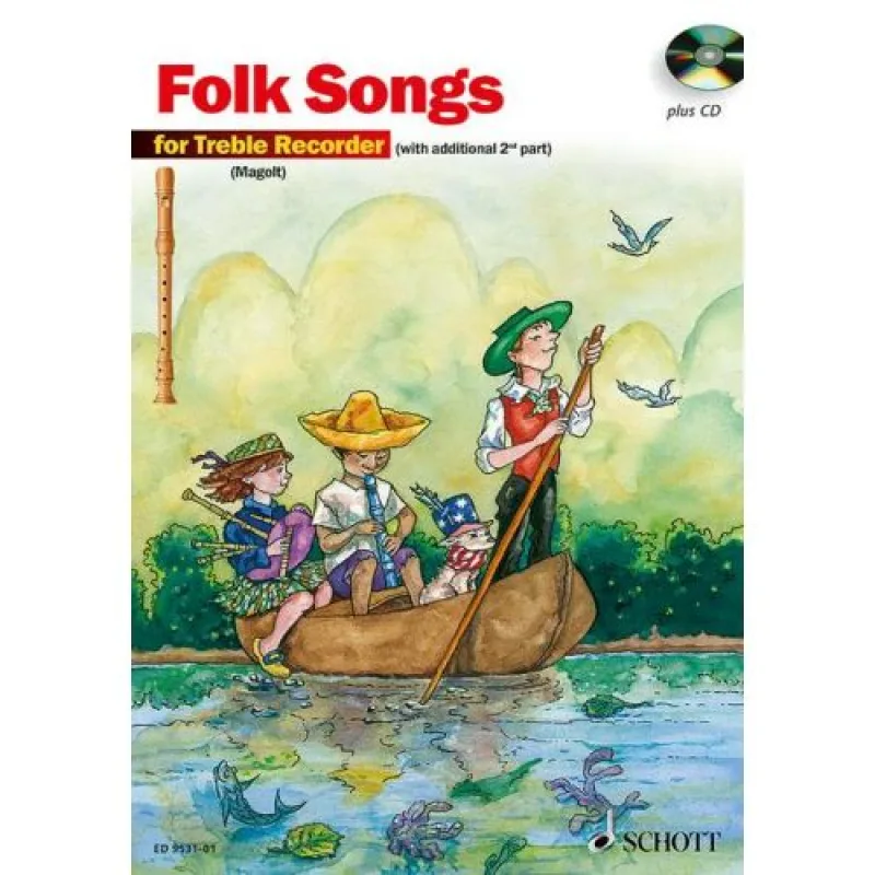 Schott Music Lidové písně pro altovou zobcovou flétnu + CD