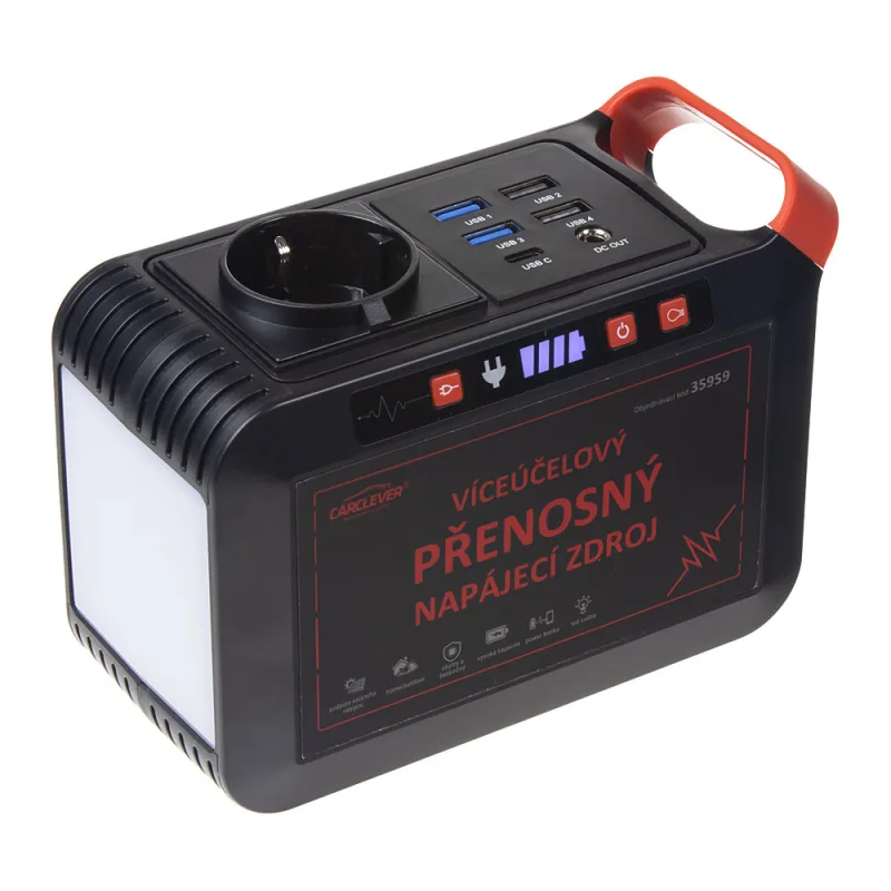 Multifunkční nabíjecí stanice - powerbanka, Li-Ion 24.000mAh / 88,8Wh, AC-80W 35959