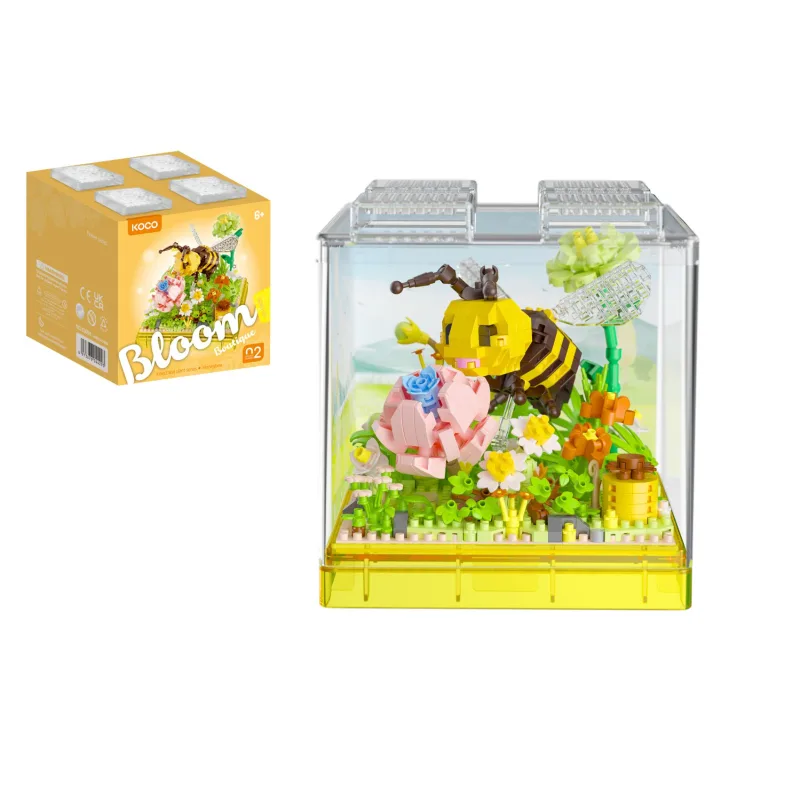 KOCO Stavebnica mini KOCO Včielka plast 668ks v krabičke 11x12x11cm