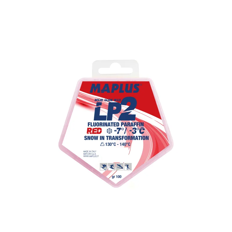 Vosk na lyže - parafín Briko Maplus LP2 Red -7 až -3°C 100g