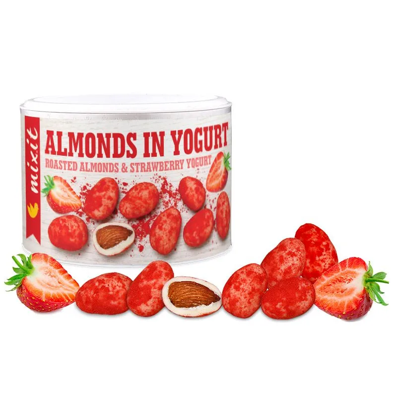 Mixit Mandle v jogurte s jahodovým prachom - 240g