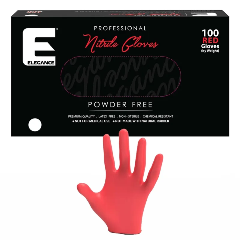 Červené profesionálne nitrilové rukavice ELEGANCE Nitrile gloves L - Red 100ks