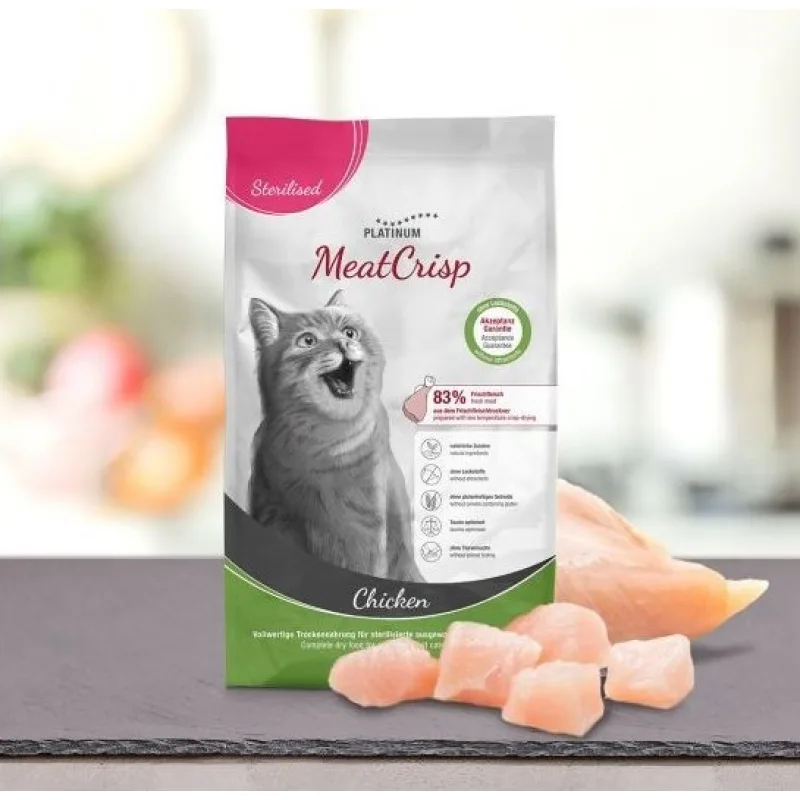 platinum natural PLATINUM MEATCRISP STERILISED - Kuracie pre KASTROVANÉ mačky 3 kg