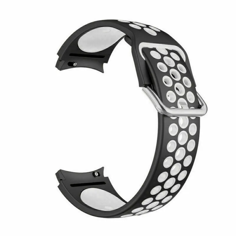 Silikonový dírkovaný řemínek černobílý pro Samsung Galaxy Watch 4/Watch 4 Classic 20mm ESES 1530002340
