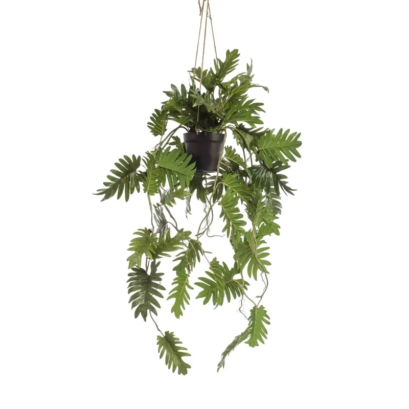 Umelá Philodendron v závesnom kvetináči, 115cm
