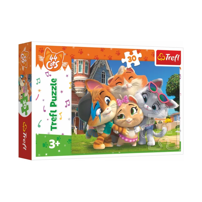 Trefl Puzzle Priateľstvo v krajine mačiek/44 cats 27x20cm 30 dielikov v krabičke 21x14x4cm