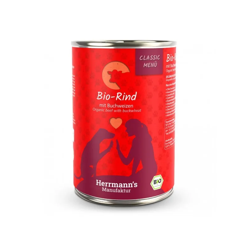 Herrmanns BIO Hovädzie mäso s pohánkou, konzerva 400 g