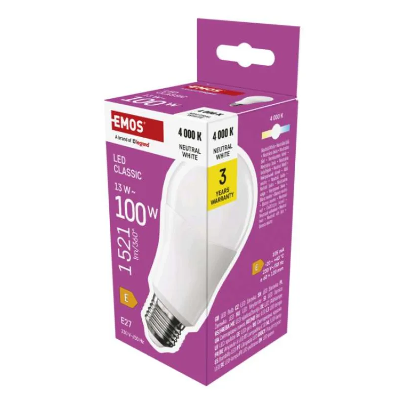EMOS LED CLS A60 13W (100W) 1521lm E27 NW (1525733474)