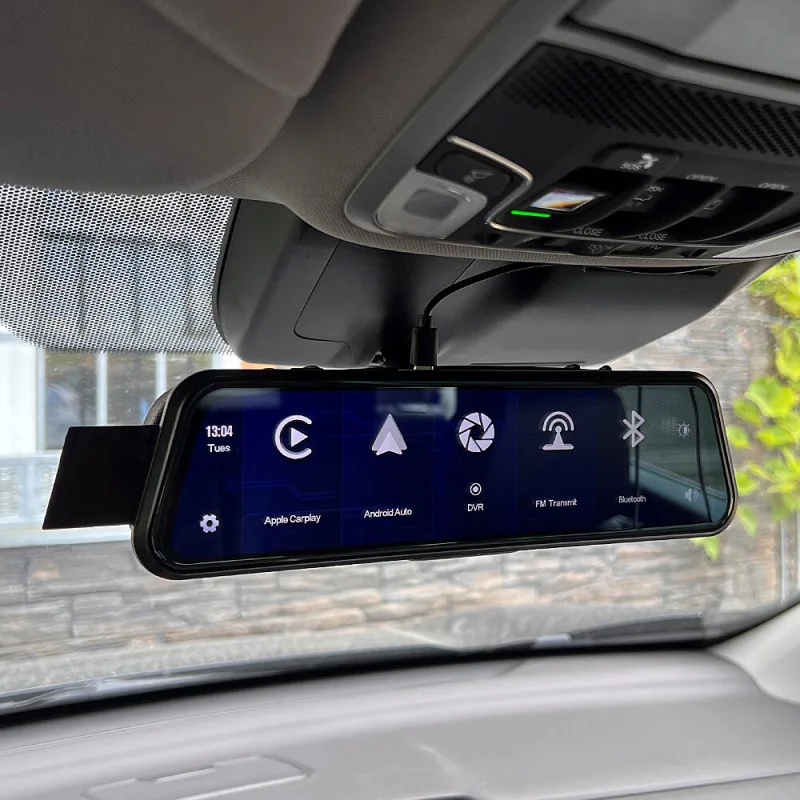 Monitor 9,66" s Apple CarPlay, Android auto, Bluetooth, Dual DVR v zrcátku pro montáž na zrcátko ds-966caDVR