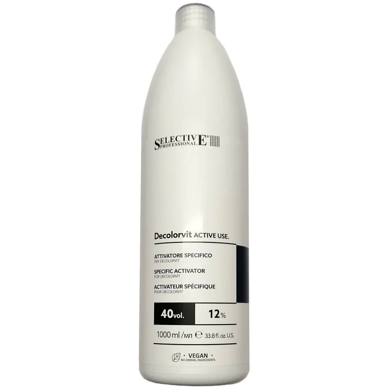 SELECTIVE Professional 12% (40vol) Decolorvit Active Use - emulzný peroxid anti-yellow 1000ml