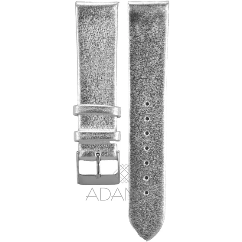 Kožený remienok na hodinky 20 mm strieborný ADANITO TK009R31S00-20