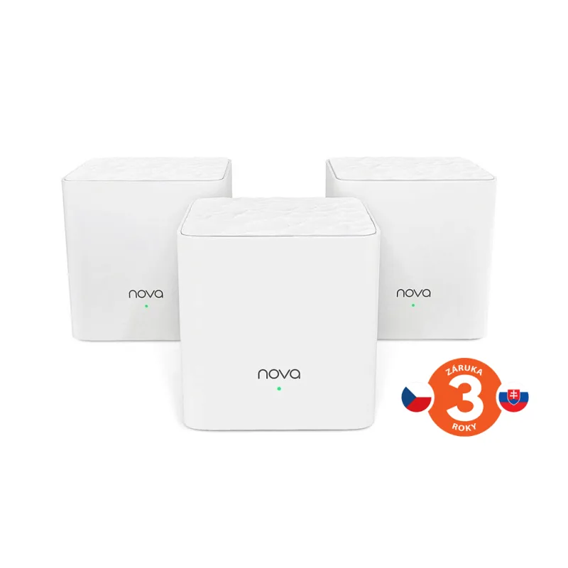 Tenda Nova MW3 (3-pack) WiFi AC1200 Mesh system Dual Band, 2x LAN/WAN, MU-MIMO, SMART aplikace 75011821
