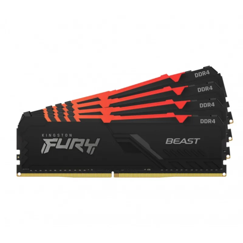 Kingston FURY Beast/DDR4/64GB/3200MHz/CL16/4x16GB/RGB/Black KF432C16BB2AK4/64
