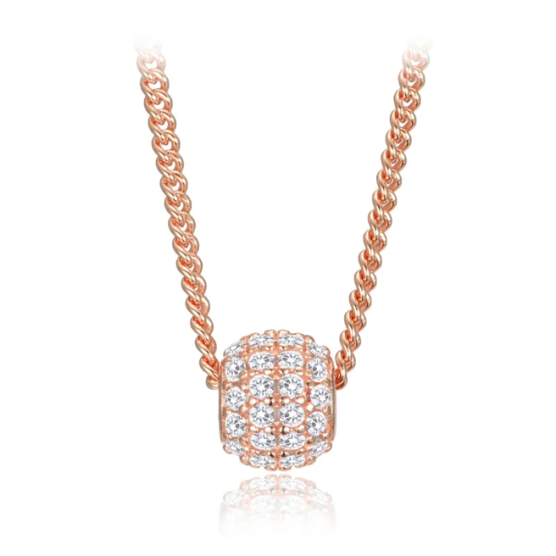 Elegantný pozlátený strieborný náhrdelník so zirkónmi MINET JMAS0322RN45