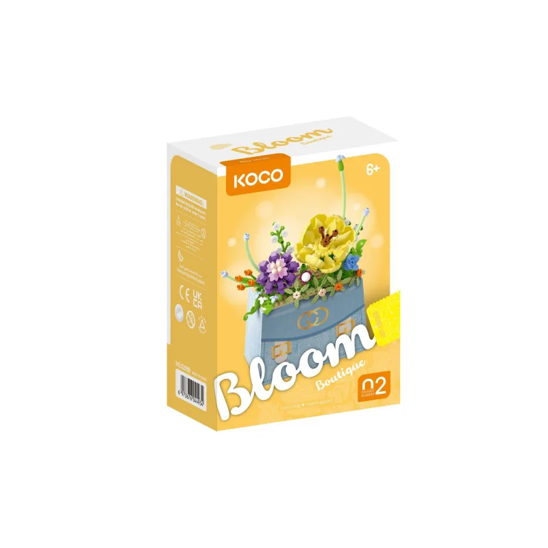 KOCO Stavebnica mini KOCO Kvetina v kabelke plast 223ks v krabičke 11x15x6cm
