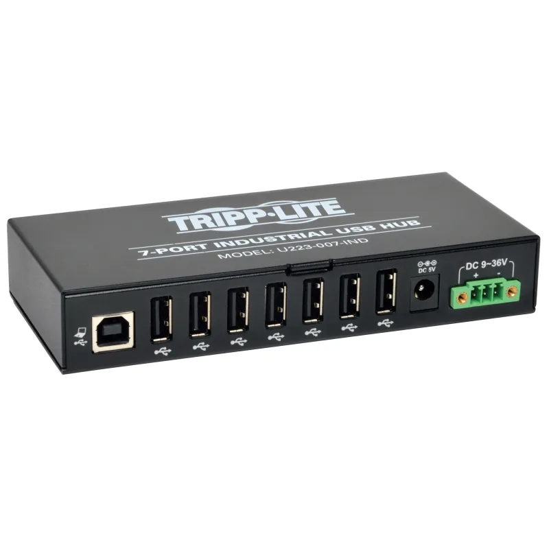 EATON Rozbočovač 7x USB 2, průmyslový, odolnost ESD 15kV, kovové pouzdro, možnost montáže U223-007-IND