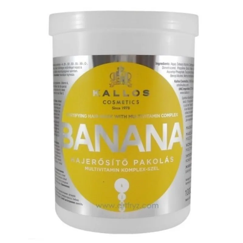 KALLOS KJMN Banana Hair Mask 1000ml - maska na suché vlasy s multivitamíny