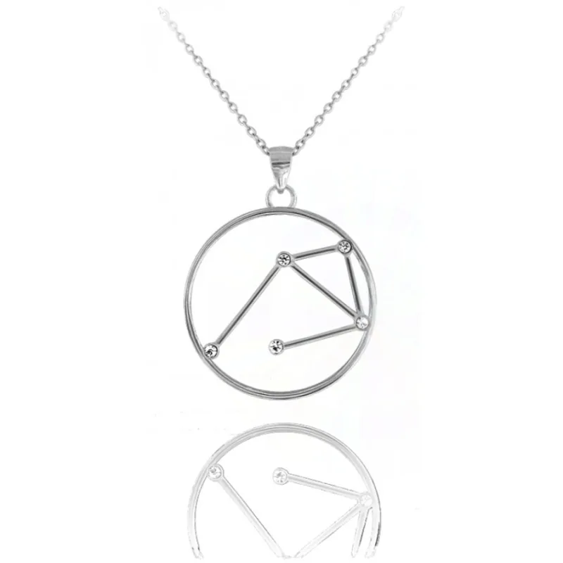 Strieborný náhrdelník Stars Váhy Czech Crystal MINET JMAS9510SN45