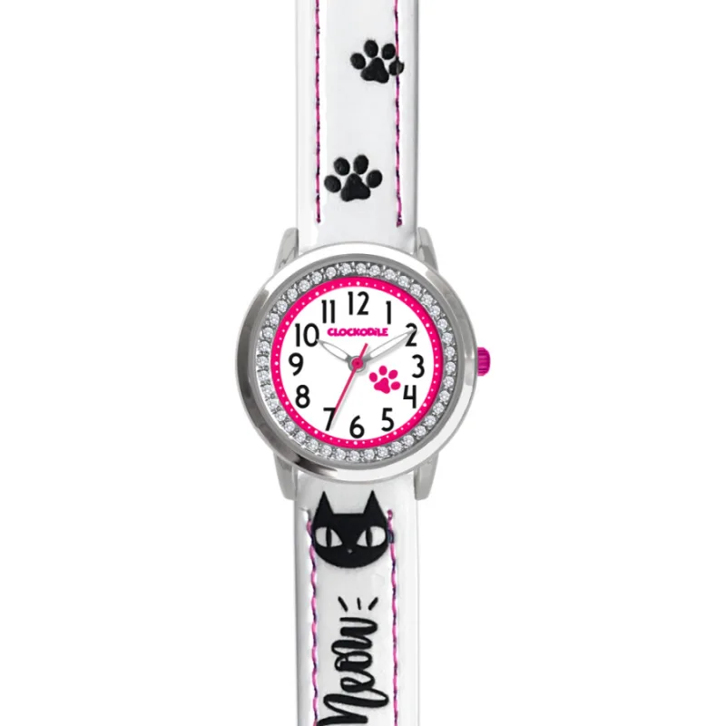 Biele dievčenské hodinky CATS CLOCKODILE CWG5191