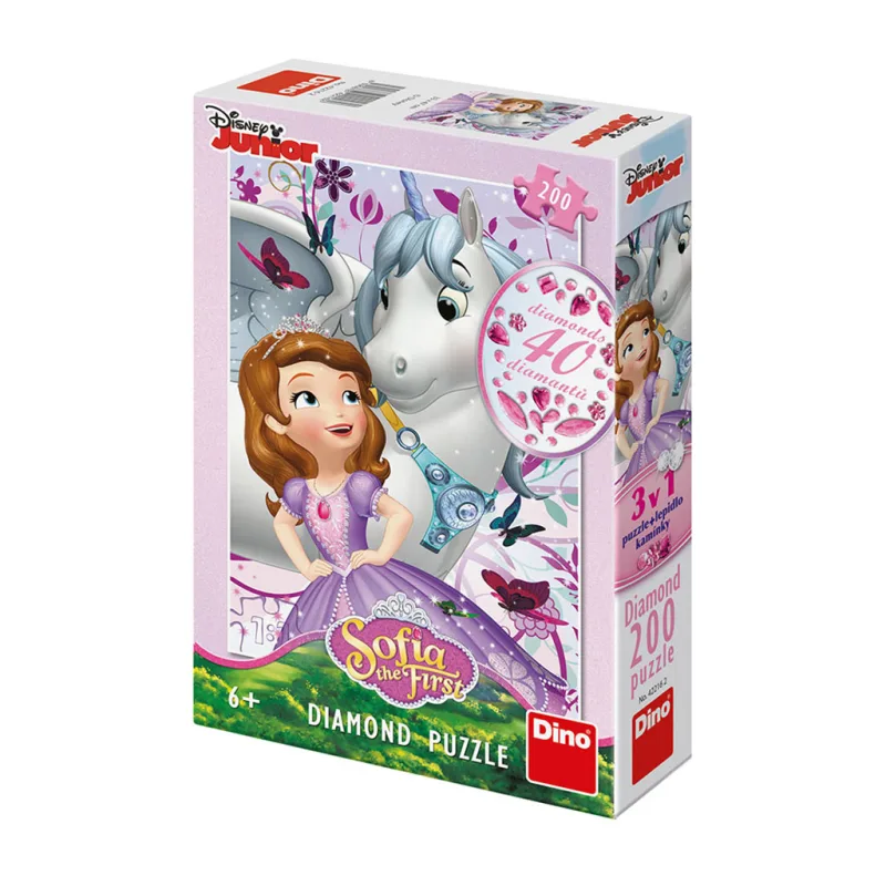 Dino Detské puzzle Dino WD Sofia a jednorožec 200D diamant