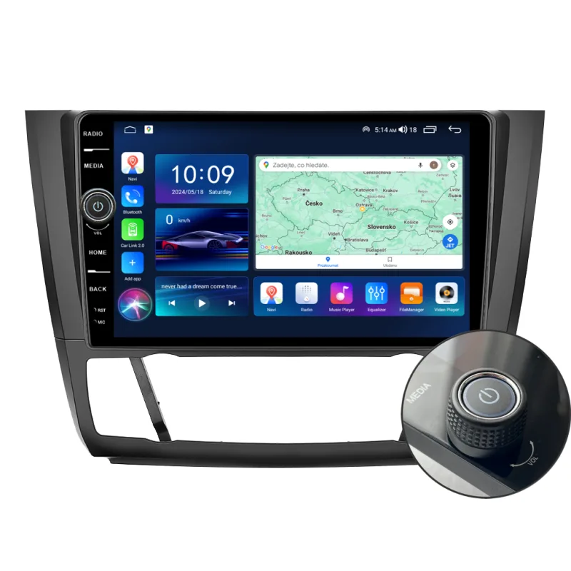 Everest 2DIN autorádio EVE19 Android, BMW E81 / E82 / E87 / E88 s automatickou klimatizací B351