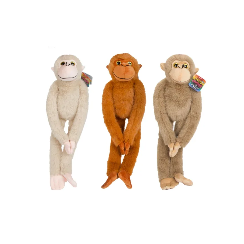 Teddies Opice plyš 55cm so suchým zipsom 3 farby 24m+