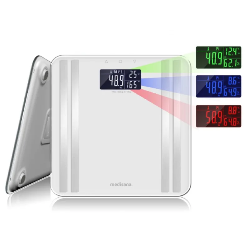 MEDISANA BS 465WH Analytická digitálna váha do 180kg s farebným dispejom - biela