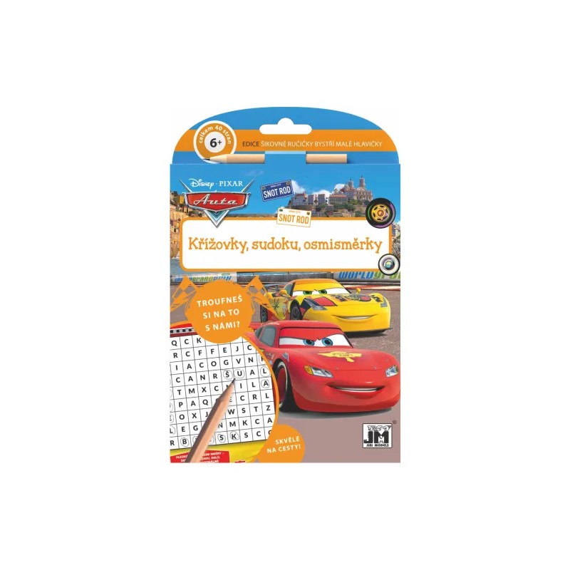 Jiri Models Krížovky, sudoku, osemsmerovky s ceruzkou Autá/Cars 15x21cm