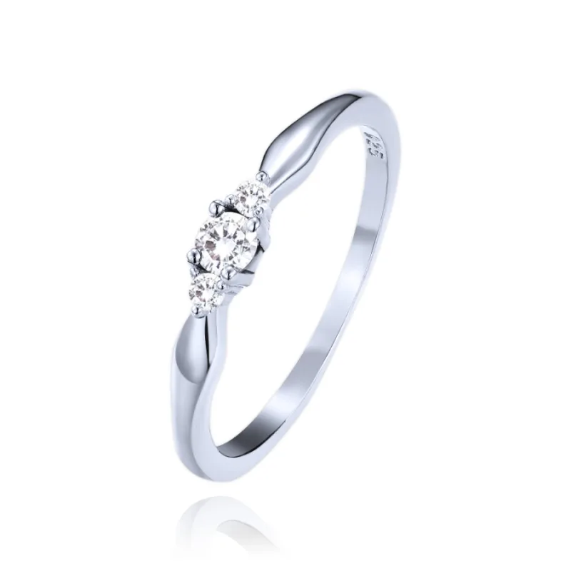 Strieborný prsteň s bielymi zirkónmi MINET JMAS0285SR, 56, 1.35 g