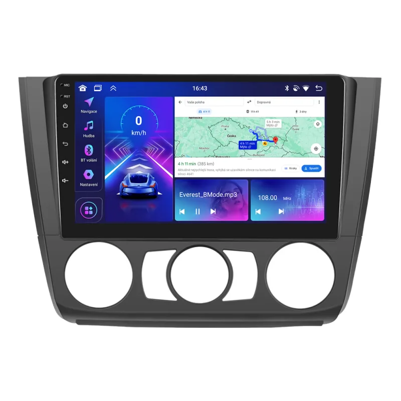 Bmode 2DIN autorádio BEV40 Android, BMW E81 / E82 / E87 / E88 s manuální klimatizací B269