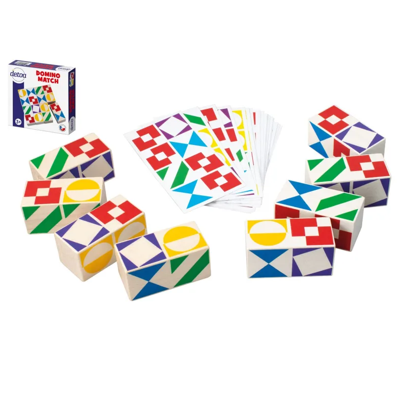 Detoa Domino match spoločenská hra drevo v krabičke 15x15x3,5cm