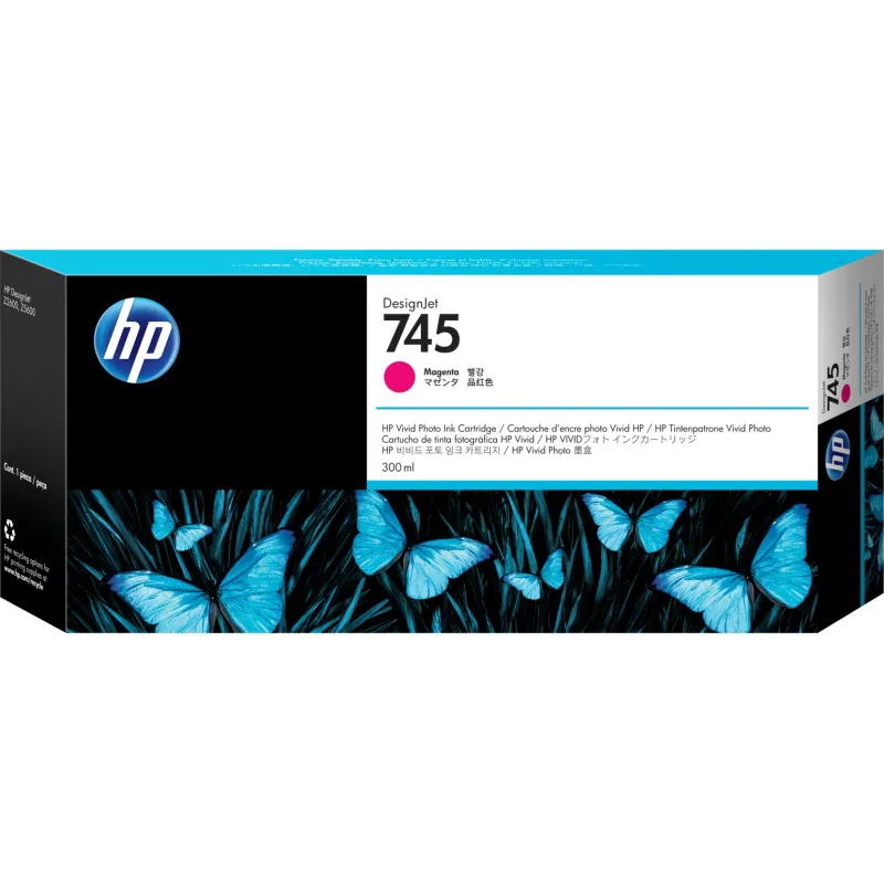 HP 745 inkoustová náplň purpurová, F9K01A F9K01A